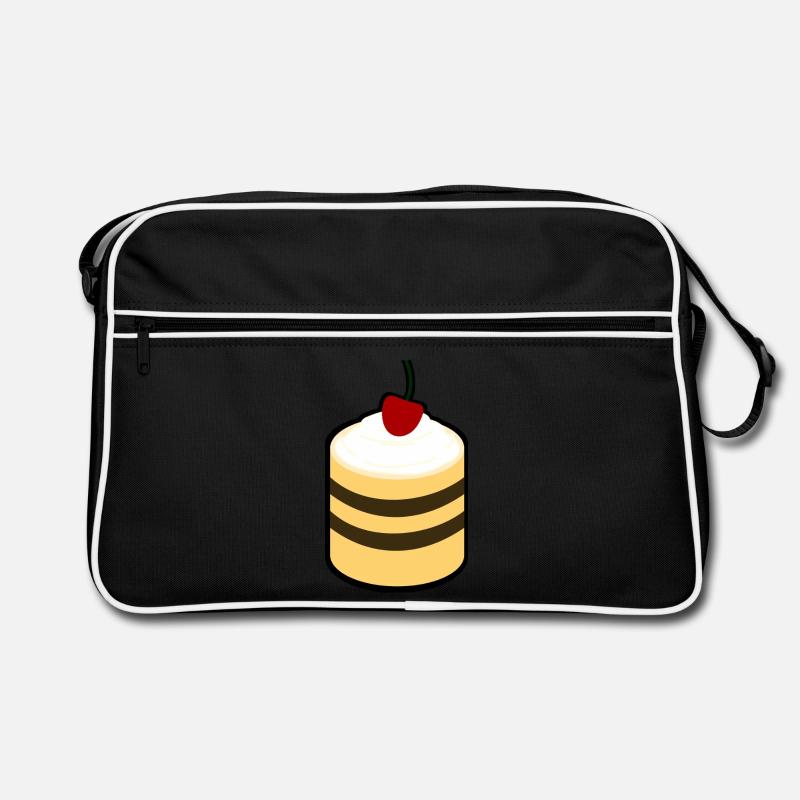 Kuchen mit Kirsche Retro Tasche