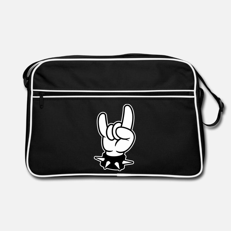 metal hand rock Retro Tasche