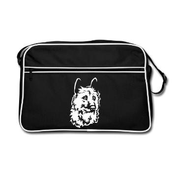 Laekenois head "Black Edition" - Retro Bag - black/white - Front