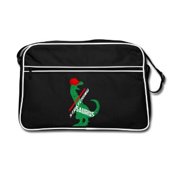 Stretching Dino - Retro Bag - black/white - Front