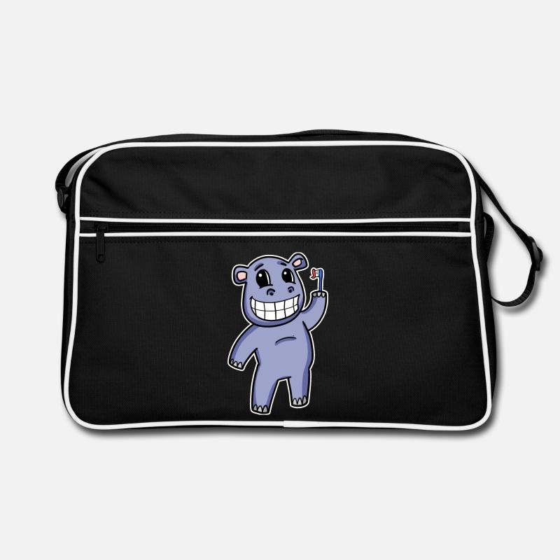 Hippopotame avec brosse à dents Sac Retro