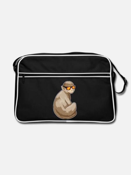 Affe Sonnenbrille - Retro Tasche - Schwarz/Weiß