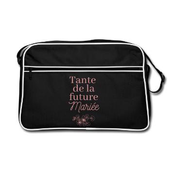 Tante future Mariée. EVJF Team future mariée  - Sac Retro - noir/blanc - Devant