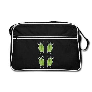 insecte vert - Sac Retro - noir/blanc - Devant