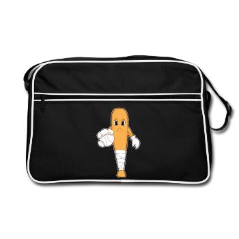 Baseball Baseballschläger - Retro Tasche - Schwarz/Weiß - Vorne