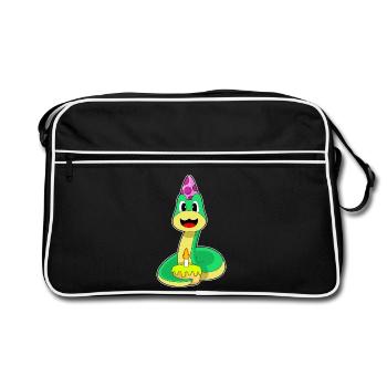 Snake Birthday Candle Cake - Retro Bag - black/white - Front