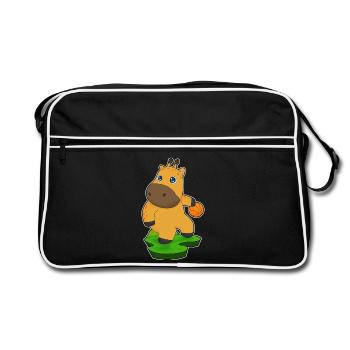 Girafe Basket-ball Joueur De Basket-ball - Sac Retro - noir/blanc - Devant