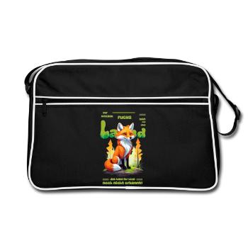 Der schlaue Fuchs vom Land - Retro Tasche - Schwarz/Weiß - Vorne