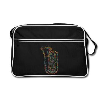 Croquis de tuba - Sac Retro - noir/blanc - Devant