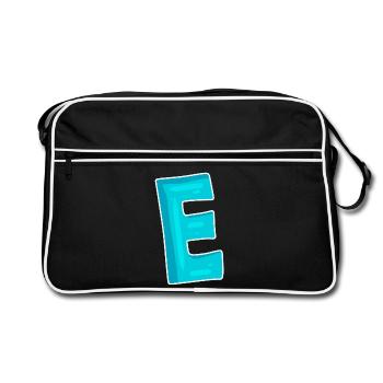 Caractères de la lettre initiale de la lettre E - Sac Retro - noir/blanc - Devant