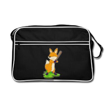Fuchs Baseball Baseballschläger - Retro Tasche - Schwarz/Weiß - Vorne