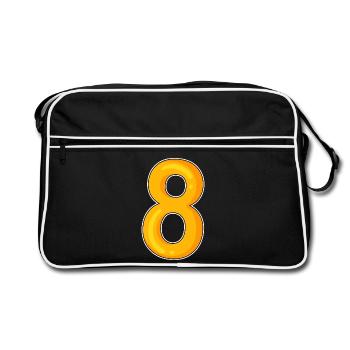 Numéro 8 Numéro Motif Jaune - Sac Retro - noir/blanc - Devant