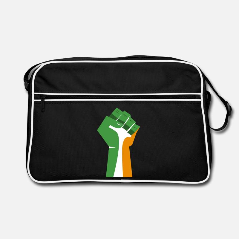 Le poing levé (vert, blanc, orange) Sac Retro