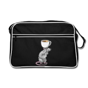 Maus Kaffee Tasse - Retro Tasche - Schwarz/Weiß - Vorne