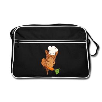Cook Cooks Cook Donkey Kitchen Culinary Arts Host - Retro Bag - black/white - Front