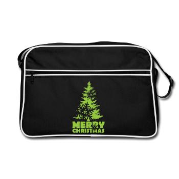 Sapin de Noël Arbre de Noël Flocon de neige - Sac Retro - noir/blanc - Devant