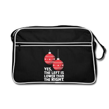 Funny Christmas Ornament Humor - Retro Bag - black/white - Front