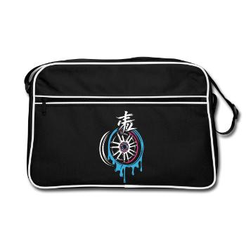 Jante JDM fondante avec kanji – style d’accord - Sac Retro - noir/blanc - Devant
