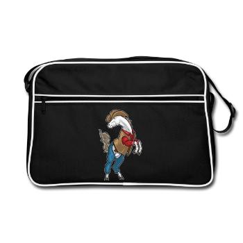Cheval Cowboy Chapeau de Cowboy - Sac Retro - noir/blanc - Devant