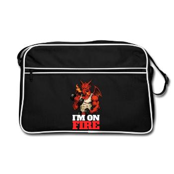 I'M ON FIRE - Humour Gamer - Sac Retro - noir/blanc - Devant