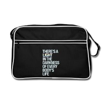 Inspirational Light in Darkness Quote Design - Retro Bag - black/white - Front