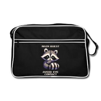 Quête principale : Éviter le contact visuel | Introversion - Sac Retro - noir/blanc - Devant