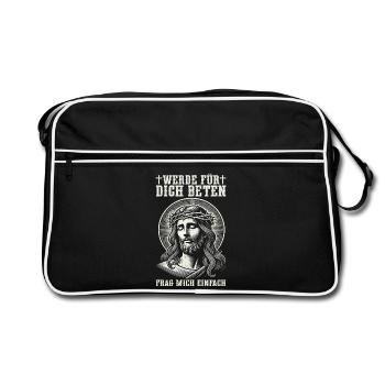 I'm going to pray for you, just ask me Jesus - Retro Bag - black/white - Front