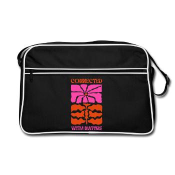 Fleur abstraite connectée à la nature - Sac Retro - noir/blanc - Devant