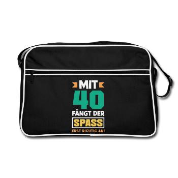 Drôle 40e anniversaire cadeau chemise d’anniversaire - Sac Retro - noir/blanc - Devant