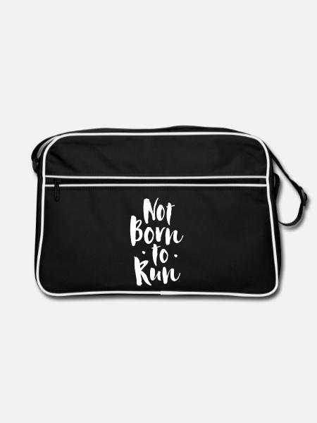 Pas né pour courir - Sac Retro - noir/blanc - Devant