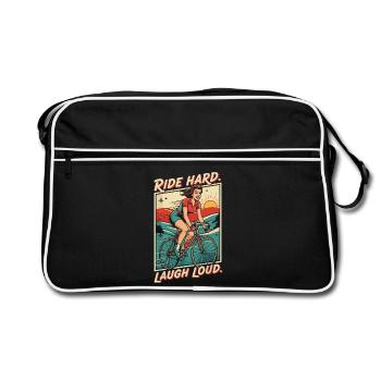 Ride Hard Laugh Loud Retro Bicycle - Retro Bag - black/white - Front