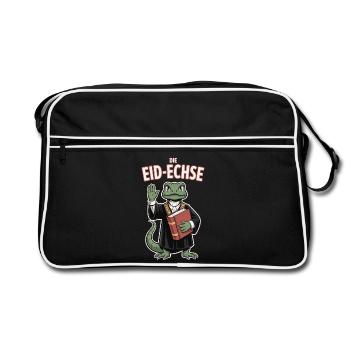 Oath Lizard Funny Reptile Justice Motif - Retro Bag - black/white - Front