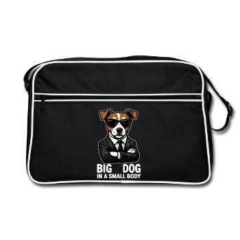Jack Russell Terrier Anzug Chef Hund Geschenk - Retro Bag - black/white - Front