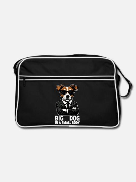 Jack Russell Terrier Anzug Chef Hund Geschenk - Retro Bag - black/white - Front