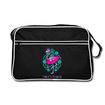Fancy To The Bone 8e anniversaire Flamant rose - Sac Retro - noir/blanc - Devant