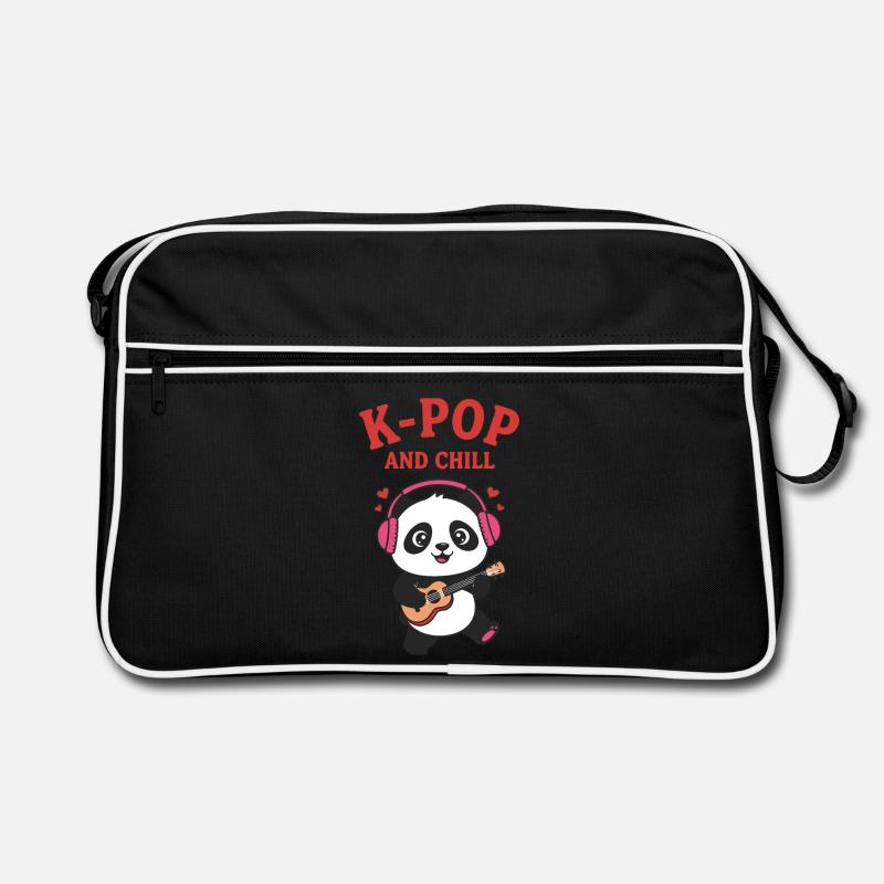 Adoration de la musique coréenne K-Pop et Chill Panda Sac Retro