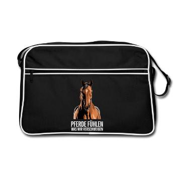 Les chevaux ressentent ce que nous cachons En disant pour - Sac Retro - noir/blanc - Devant
