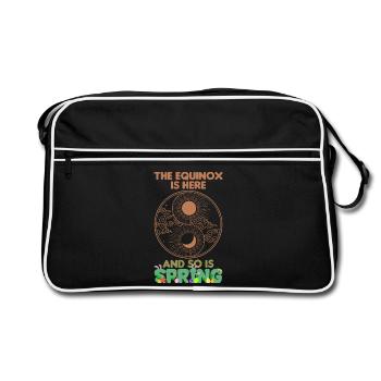 Fleurir avec Ostara Joyeuse Équinoxe de mars de Pâques - Sac Retro - noir/blanc - Devant