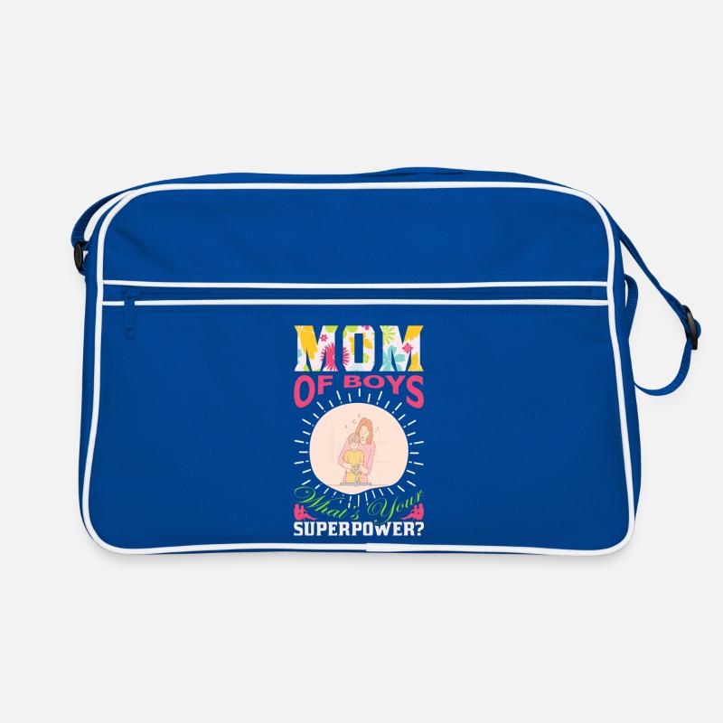 Jungen-Mama-Superkraft lustiges Muttertagsgeschenk Retro Tasche