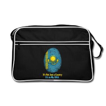 Empreinte génétique Kazakhstan - Drapeau Proud Roots - Sac Retro - noir/blanc - Devant