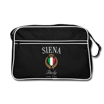 Couronne aux armoiries de Sienne (Italie) – Souvenir de voyage - Sac Retro - noir/blanc - Devant