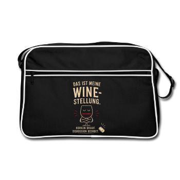 Das ist meine Weinstellung - Retro Tasche - Schwarz/Weiß - Vorne