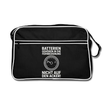  Batterien Gehören In Die Fernbedienung Nicht Auf - Retro Tasche - Schwarz/Weiß - Vorne