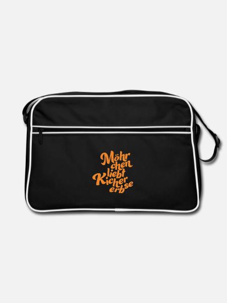 Logo without background orange - Retro Tasche - Schwarz/Weiß - Vorne