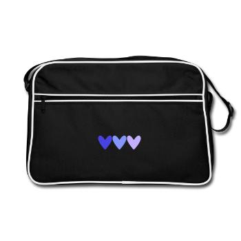 HEART. HEARTS. VALENTINE'S DAY. LOVE. LOVE. COUPLE. - Retro Bag - black/white - Front
