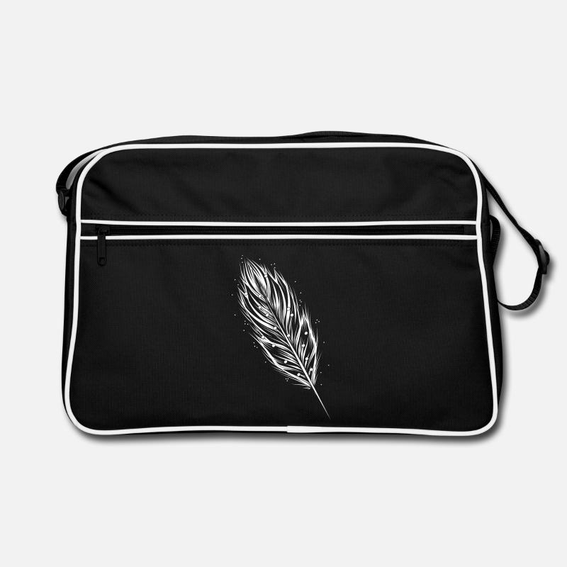 weiße Feder Retro Tasche