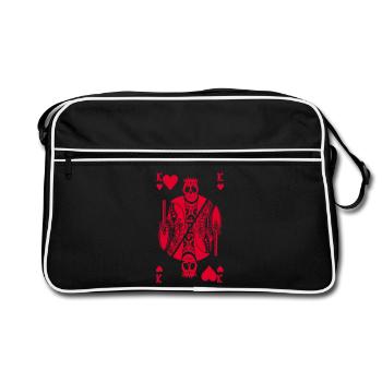 Squelette rouge du roi de coeur - Sac Retro - noir/blanc - Devant