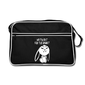 White Vampire Rabbit (English) - Retro Bag - black/white - Front