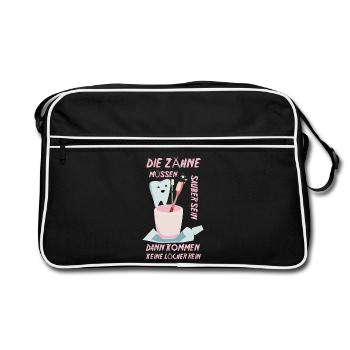 Pediatric dentist saying - Retro Bag - black/white - Front