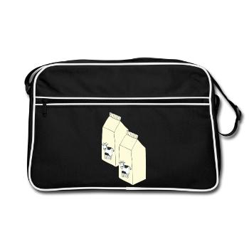 tetrapack milch - Retro Tasche - Schwarz/Weiß - Vorne